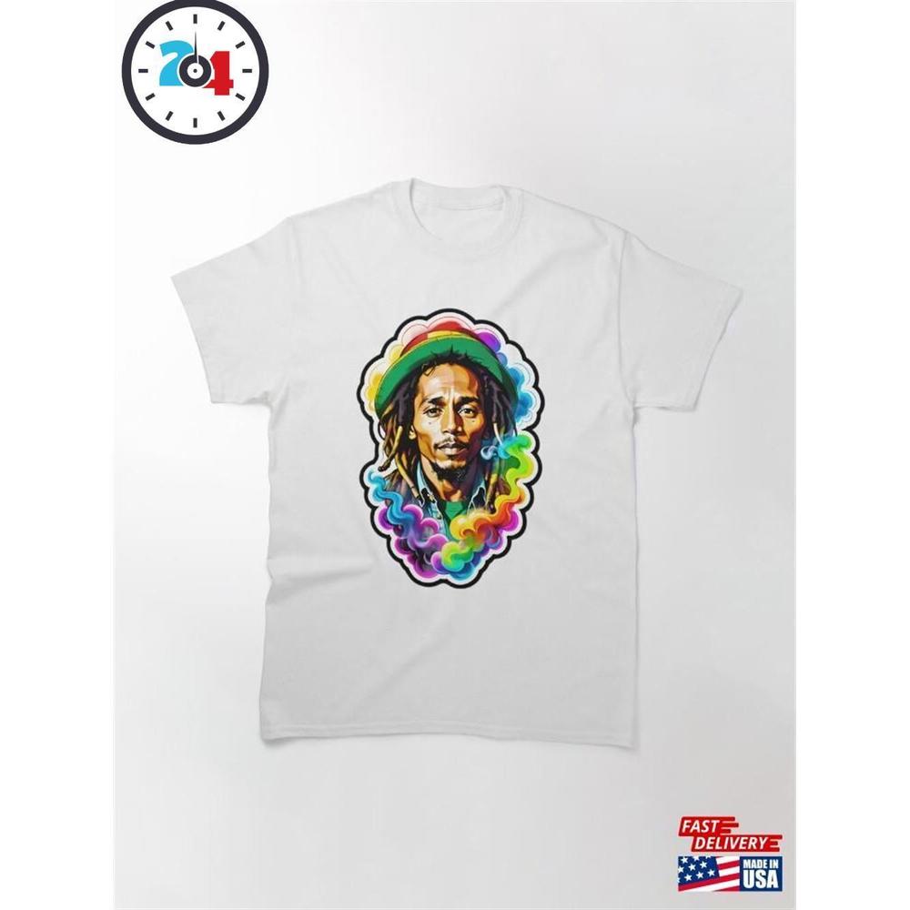 Bob Marley Surrounded By Smoke Classic T-Shirt